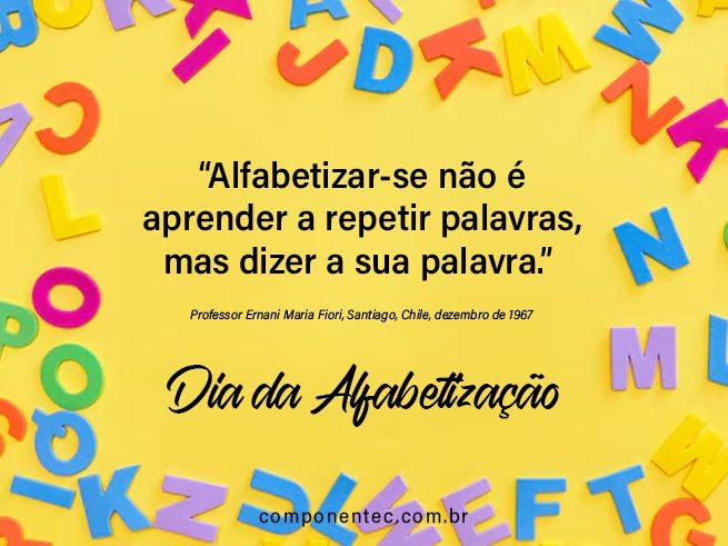 Frases dia da alfabetização
